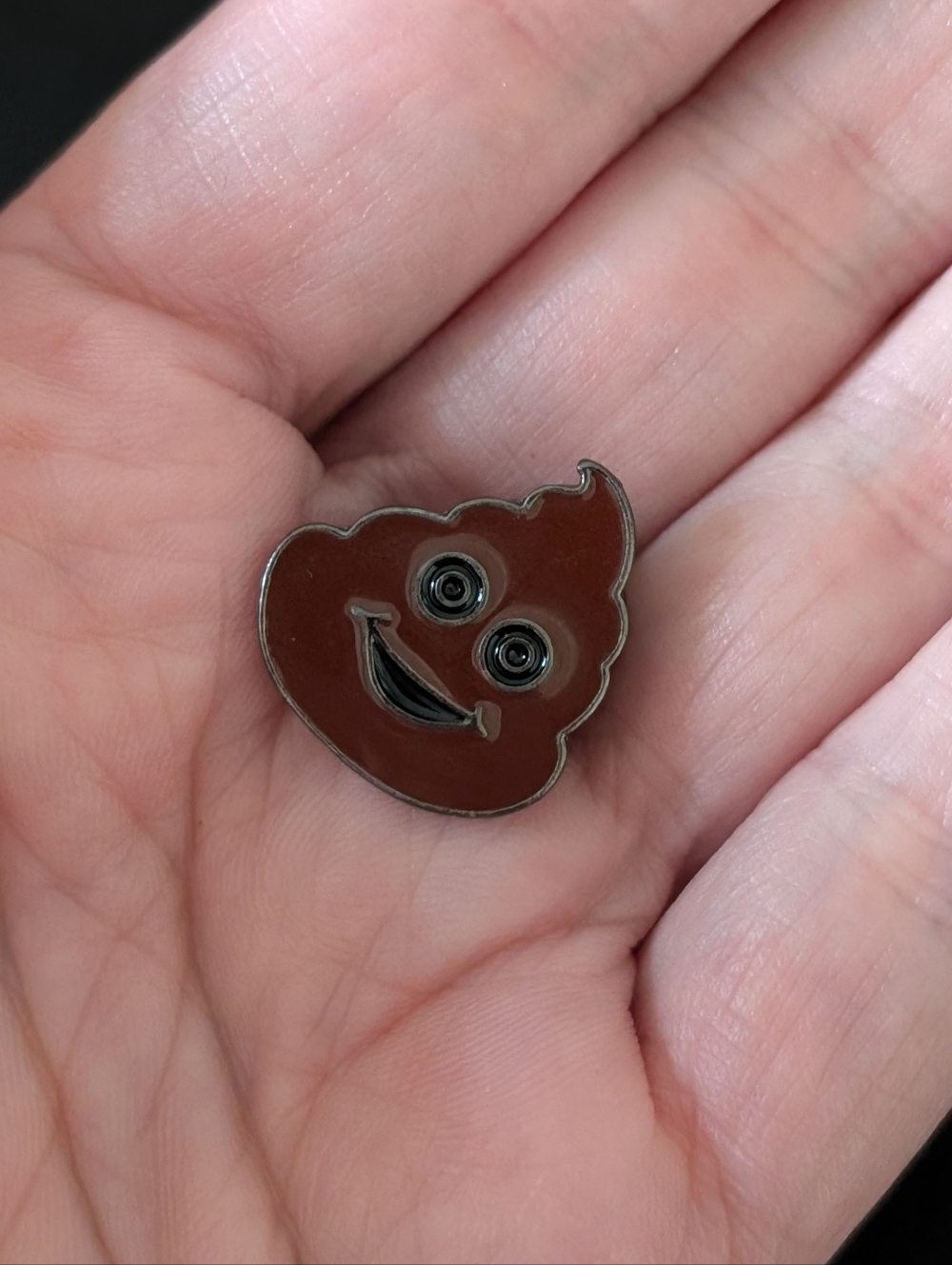Funny Brown Smiley Poo Enamel Pin – Cute Emoji Novelty Lapel Pin